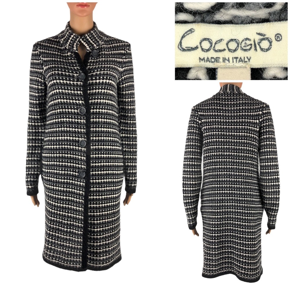 Cocogio Women Small Knit Long Sleeve Long Sweater Cardigan Jacket Made In Italy